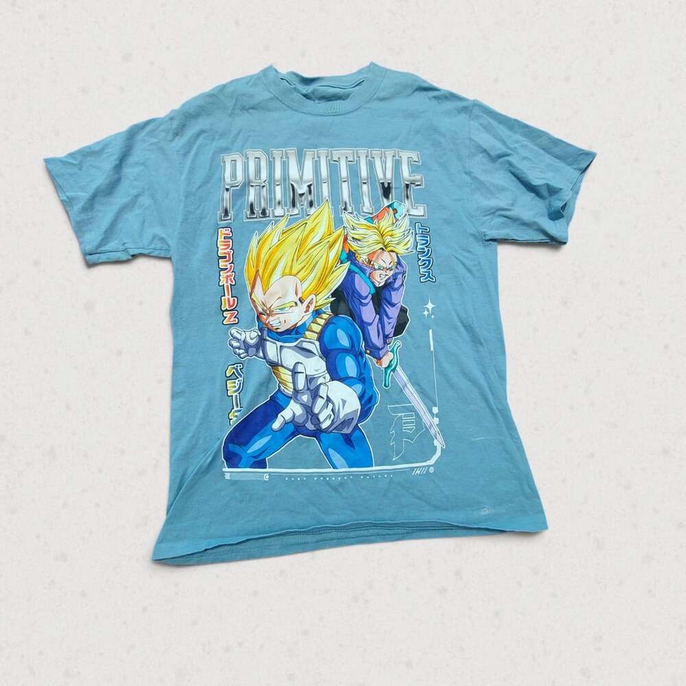 Primitive Dragon Ball Z Emerge Graphic T-Shirt Men Medium Blue Skate Anime Tee